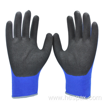 Hespax EN388 15G Nylon Sandy Nitrile Working Gloves